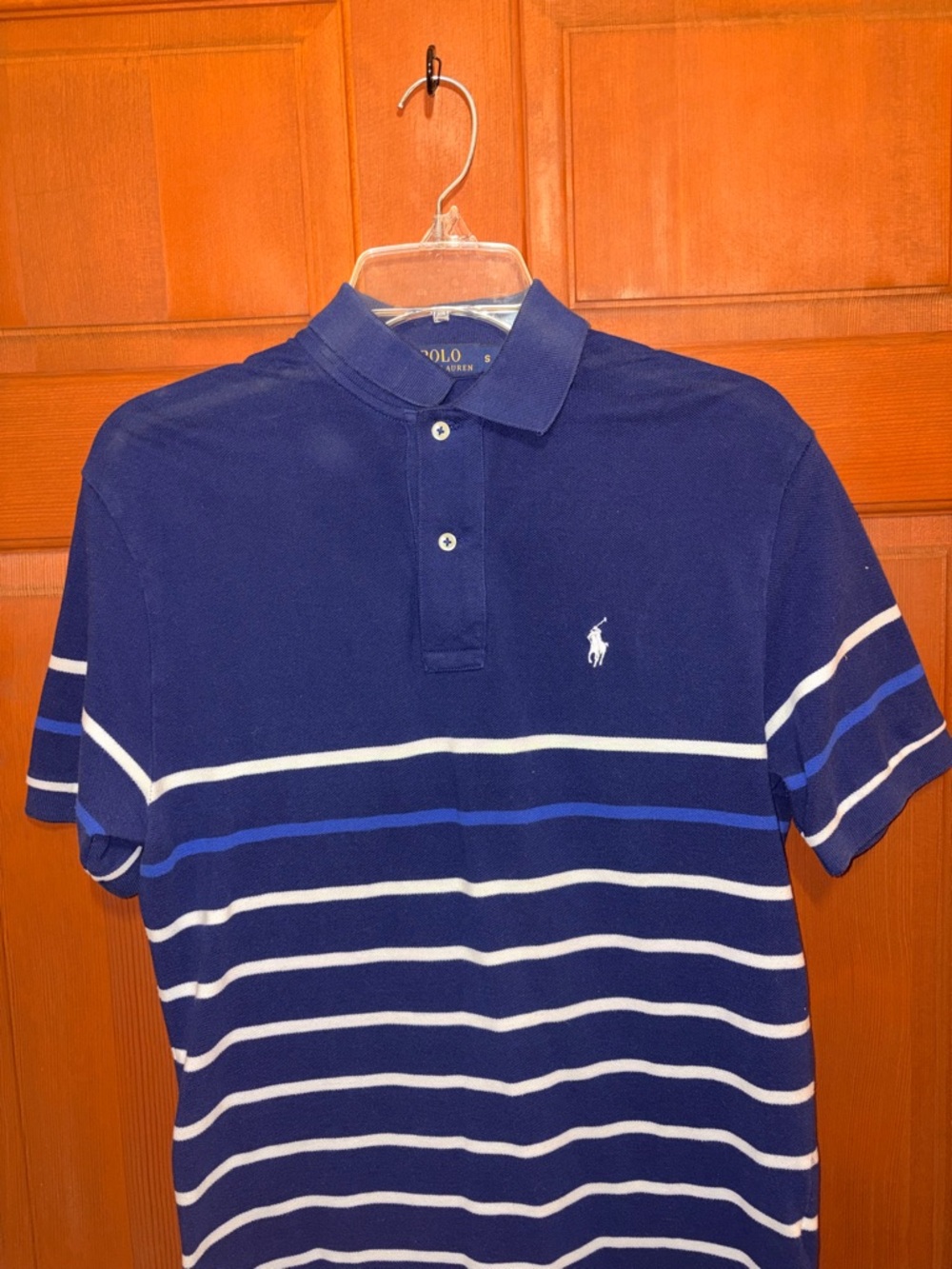 Polo by Ralph Lauren Navy Polo with White and Royal Blue Stripes